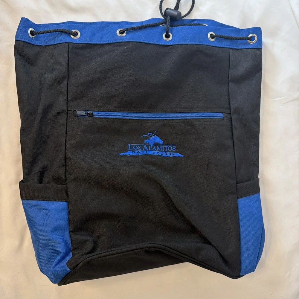 Los Alamitos Horse Race Track Tote Blue And Black Bag Vintage 1990s